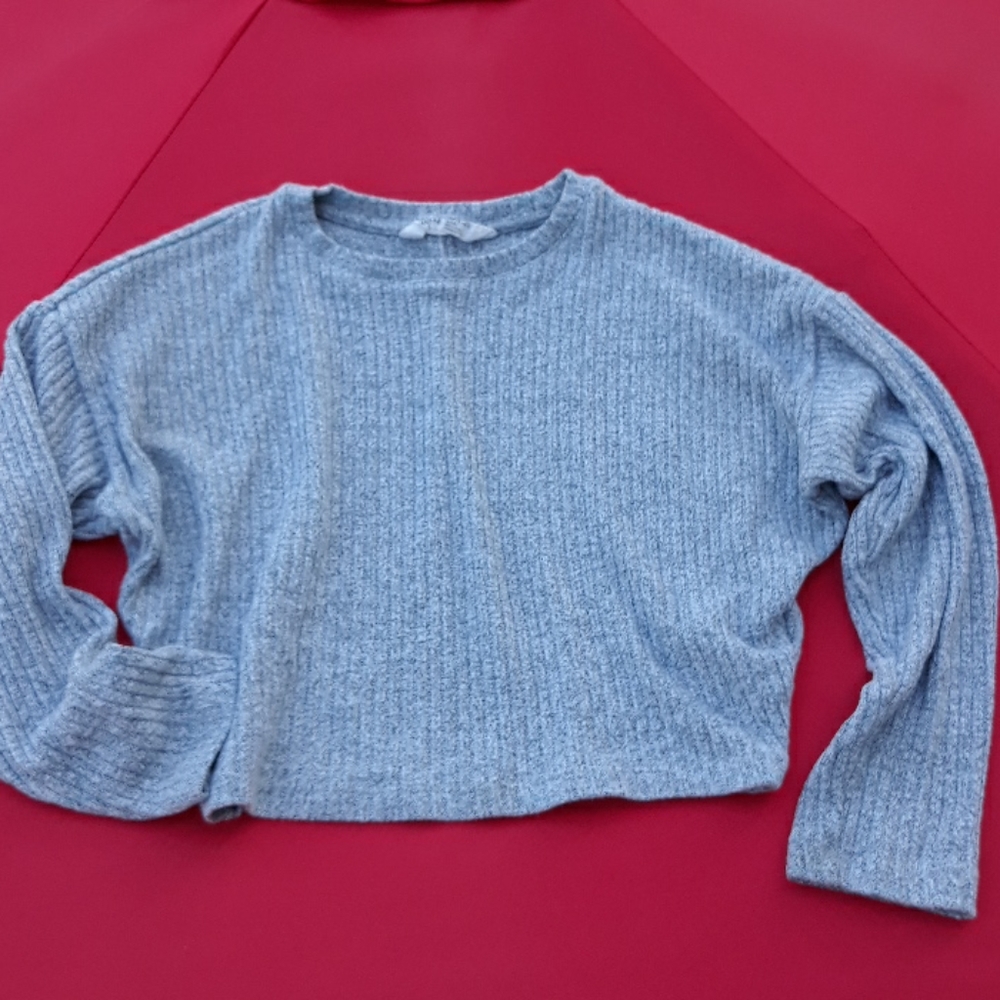 Crop Sweater H&M Long sleeved top grey